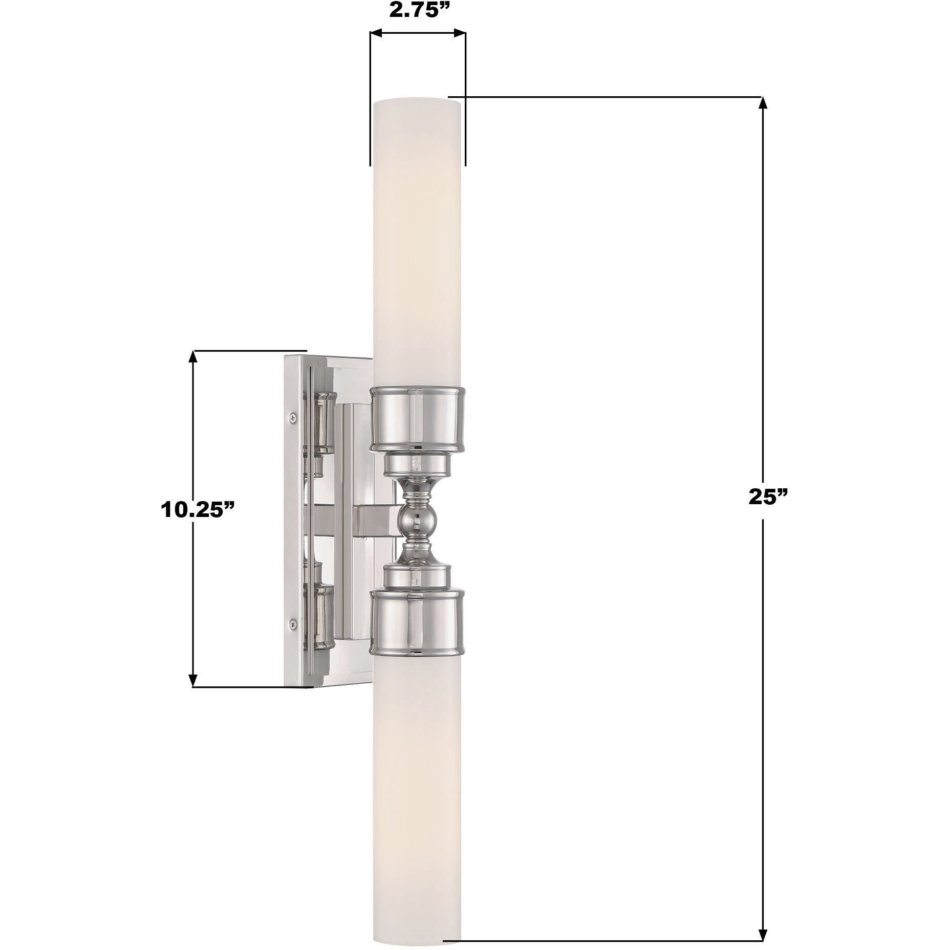 Wilcox Bath Wall Light in Polished Nickel