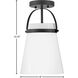 Tori LED 9 inch Black Pendant Ceiling Light, Semi-Flush Mount
