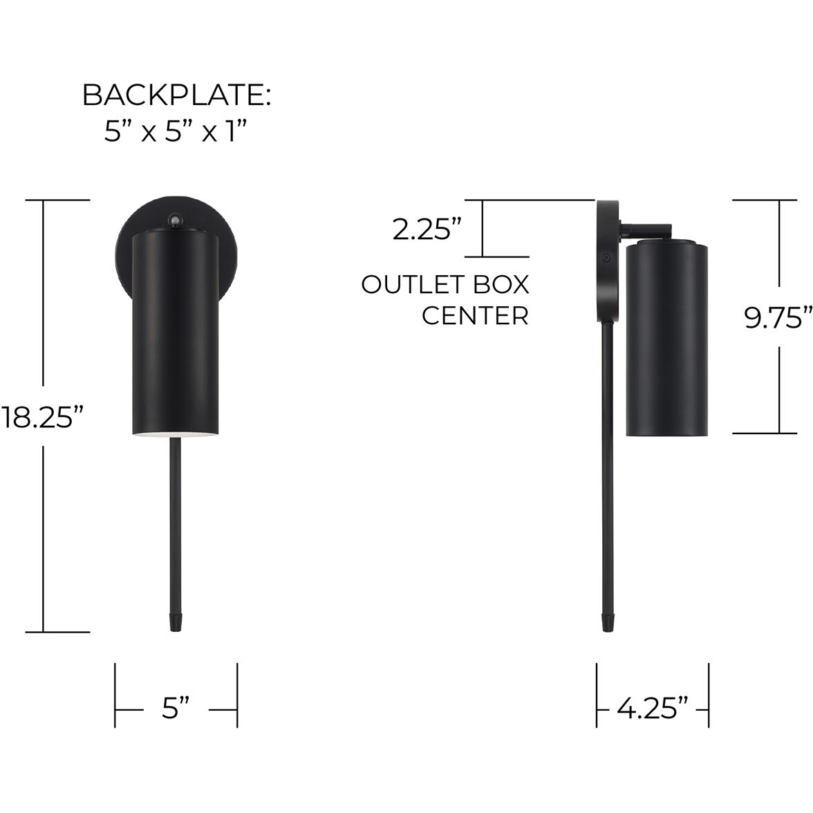Robbie 1 Light 5 inch Matte Black Sconce Wall Light