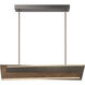 Intersezioni LED 4.25 inch Midnight Iron and Faux Walnut Island Light Ceiling Light