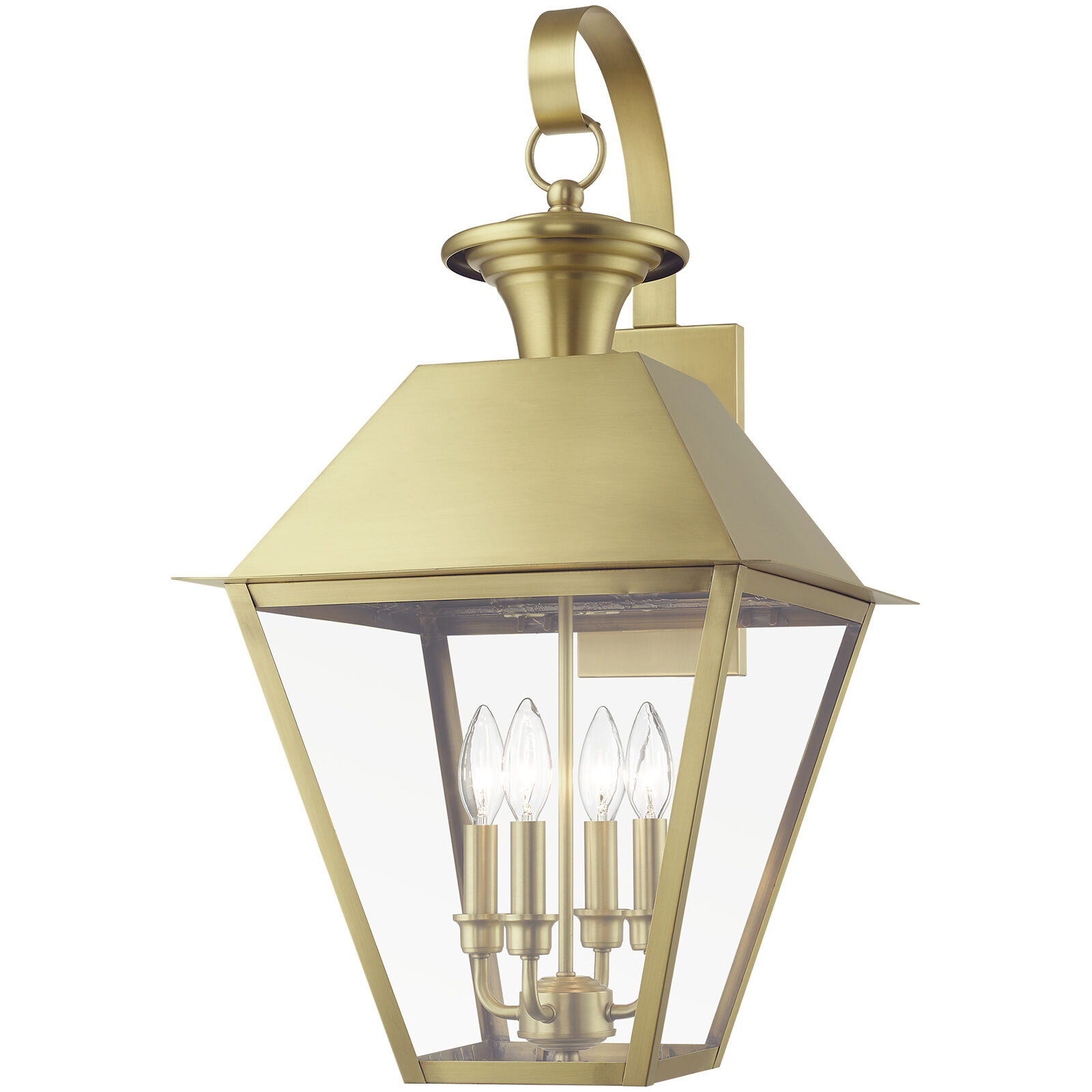 Wentworth 4 Light 28 inch Natural Brass Outdoor Extra Wall Lantern, Extra Large