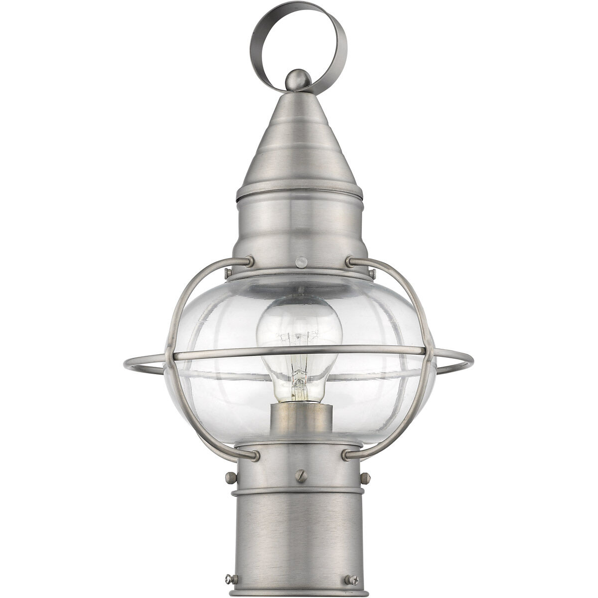 Newburyport 1 Light 15 inch Brushed Nickel Outdoor Post Top Lantern