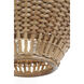 AERIN Elona LED 24 inch Hand-Rubbed Antique Brass Chandelier Ceiling Light in Natural Wicker