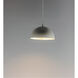 Hemisphere LED 14 inch Gloss White and Aluminum Single Pendant Ceiling Light