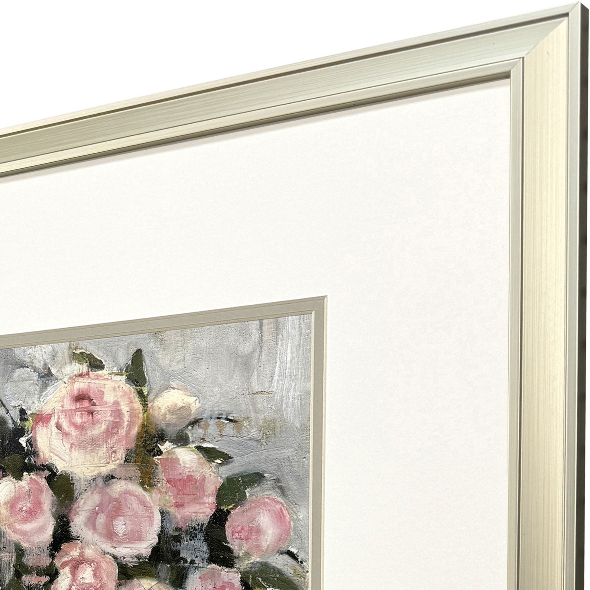 Rose Girl Pink and Green and Neutral and Gray Framed Art, Propac