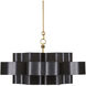 Grand Lotus 1 Light 20.25 inch Satin Black and Contemporary Gold Leaf Chandelier Ceiling Light, Small