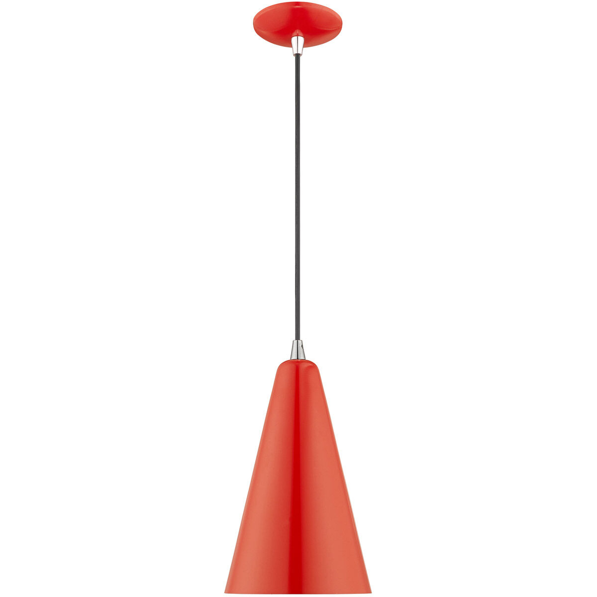 Allison 1 Light 7 inch Shiny Red Mini Pendant Ceiling Light