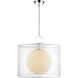Arosia 1 Light 20 inch Chrome Pendant Ceiling Light in 9, White Fabric
