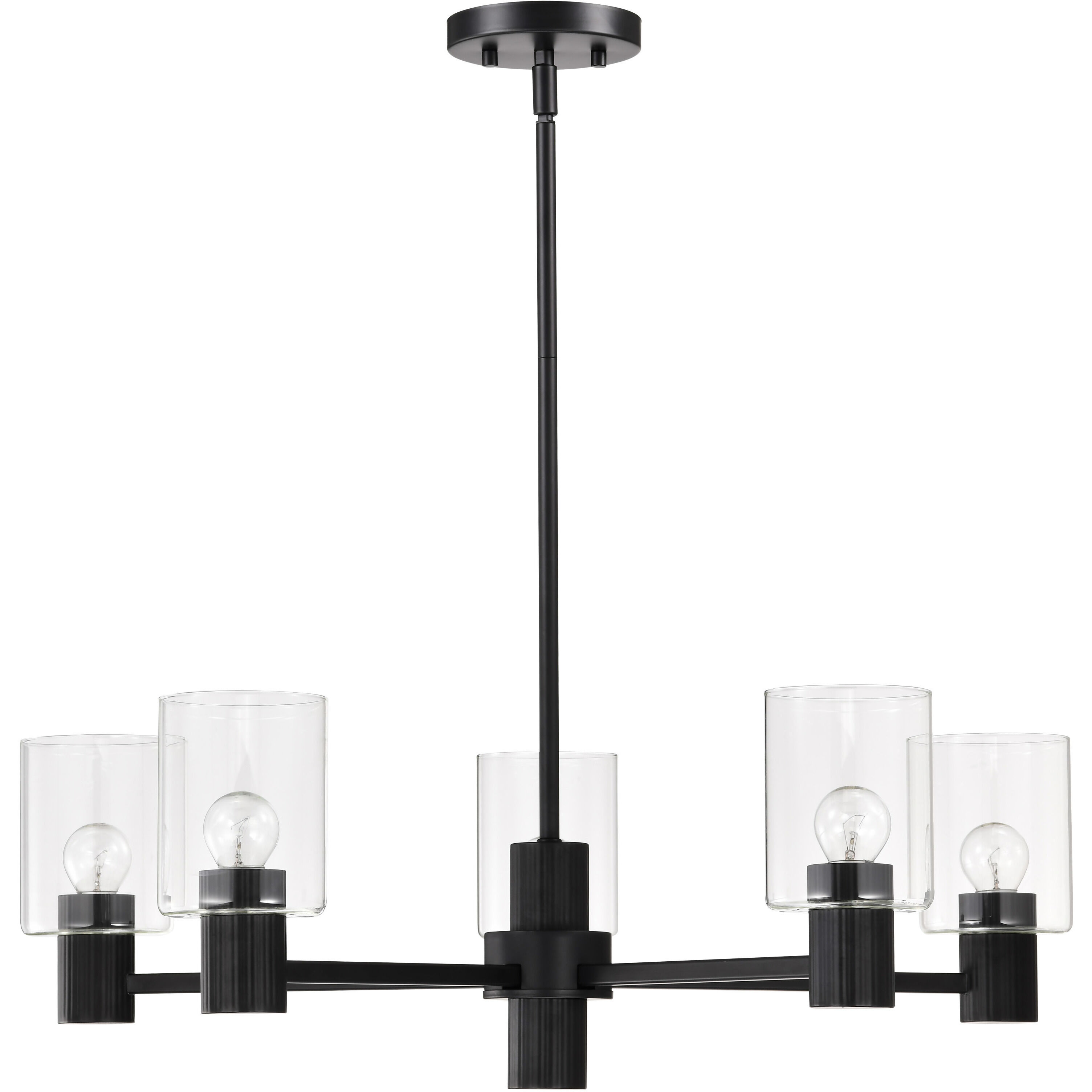 Clarksville 5 Light 28 inch Matte Black Chandelier Ceiling Light