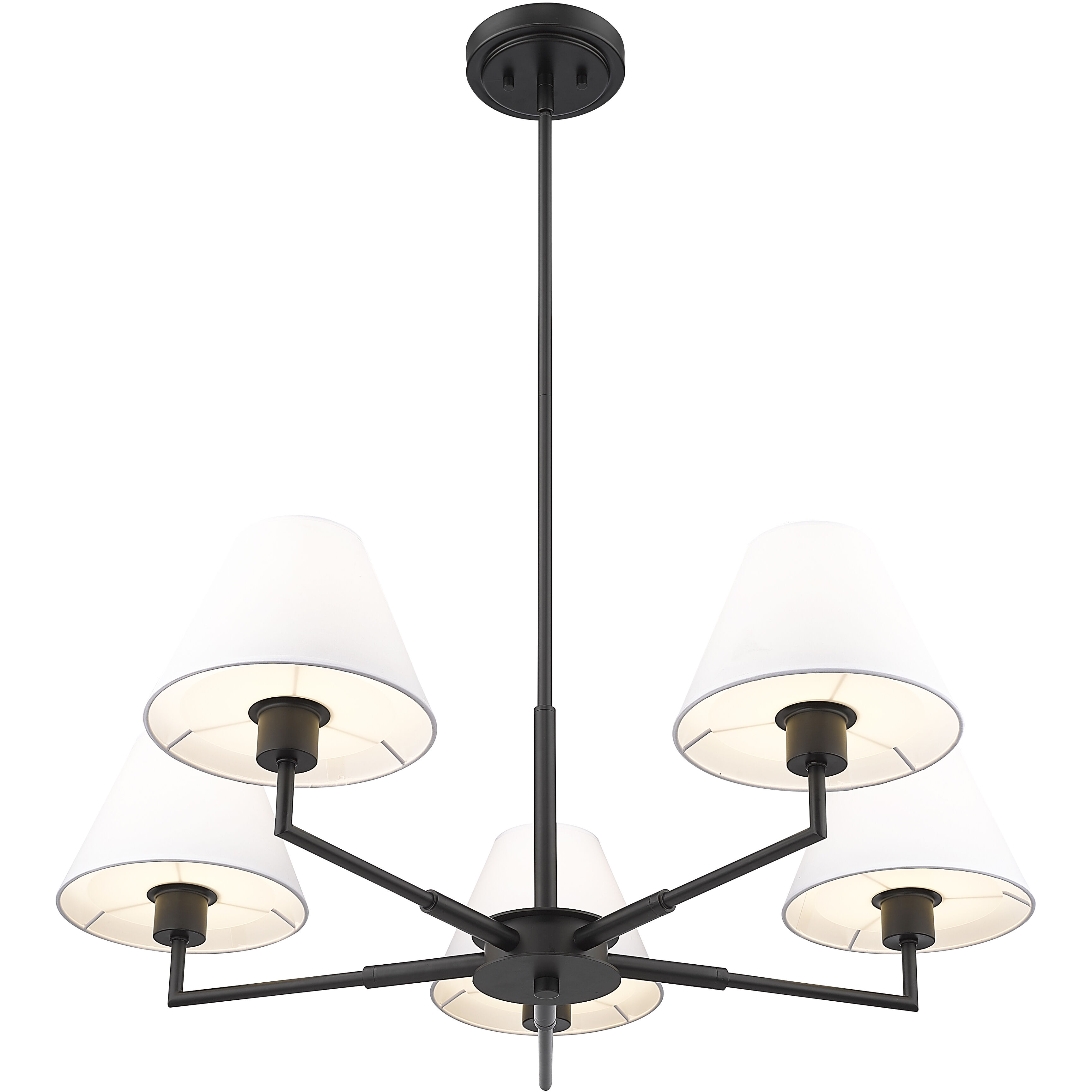 Leila 5 Light 34 inch Matte Black Chandelier Ceiling Light