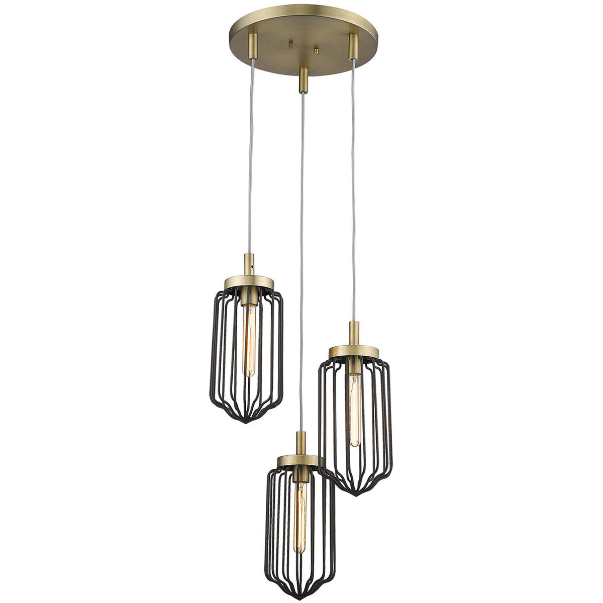 Reece 3 Light 17 inch Aged Brass Chandelier Ceiling Light