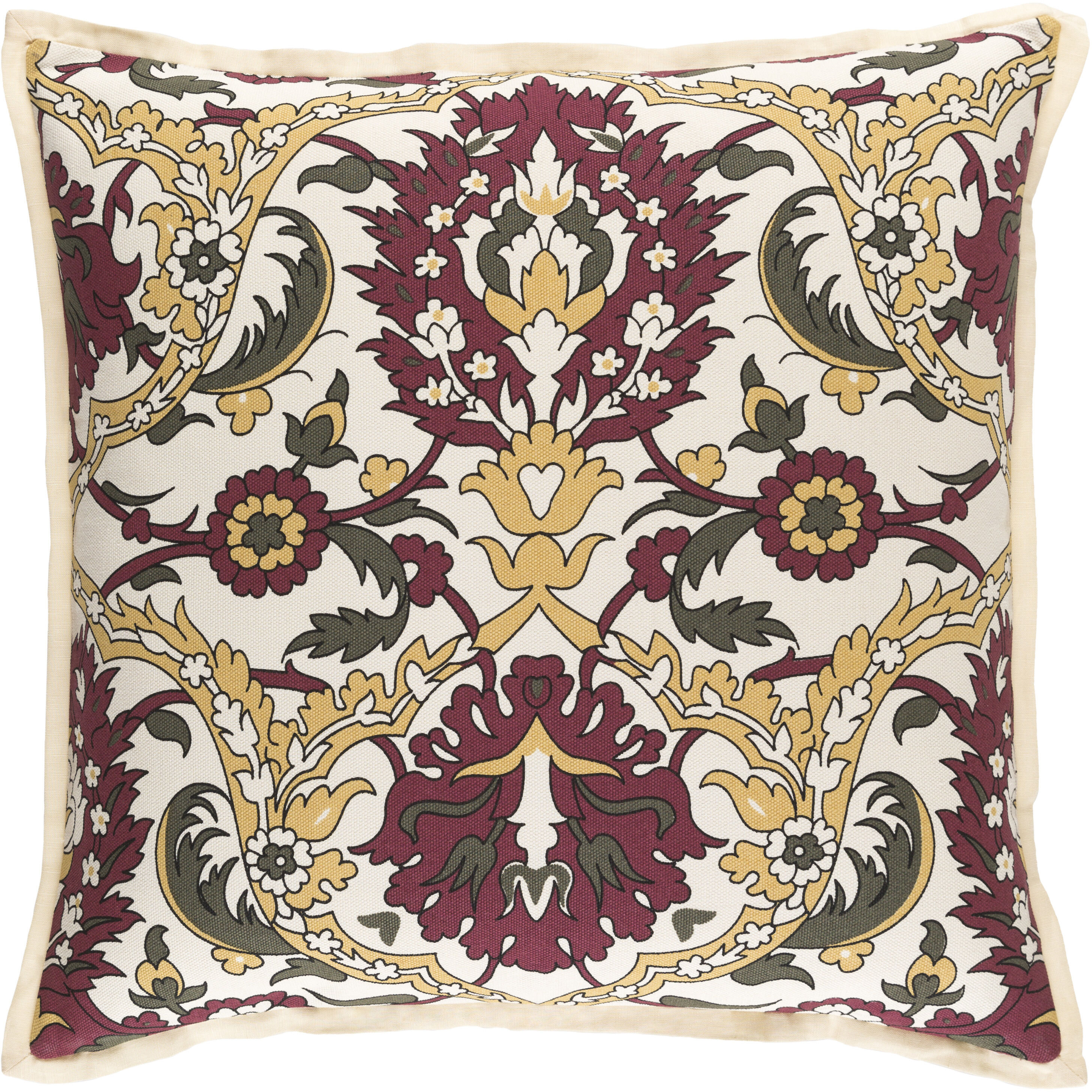 Vincent 20 X 20 inch Saffron and Garnet Pillow Cover