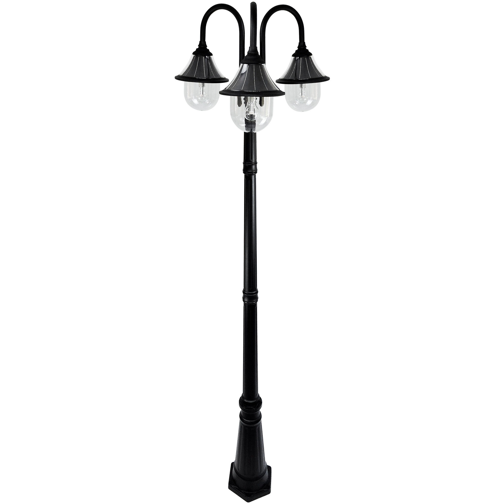 Orion 3 Light 94.63 inch Black Post Light, Solar