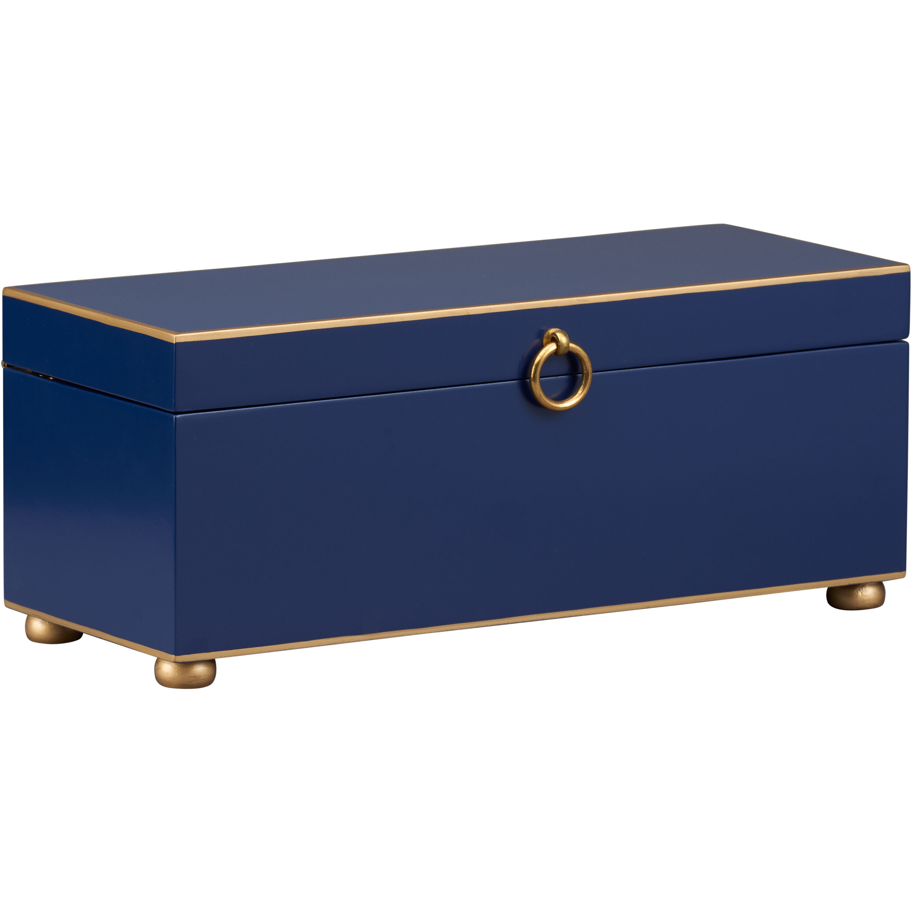 Rectangular 14.25 inch Blue and Gold Box