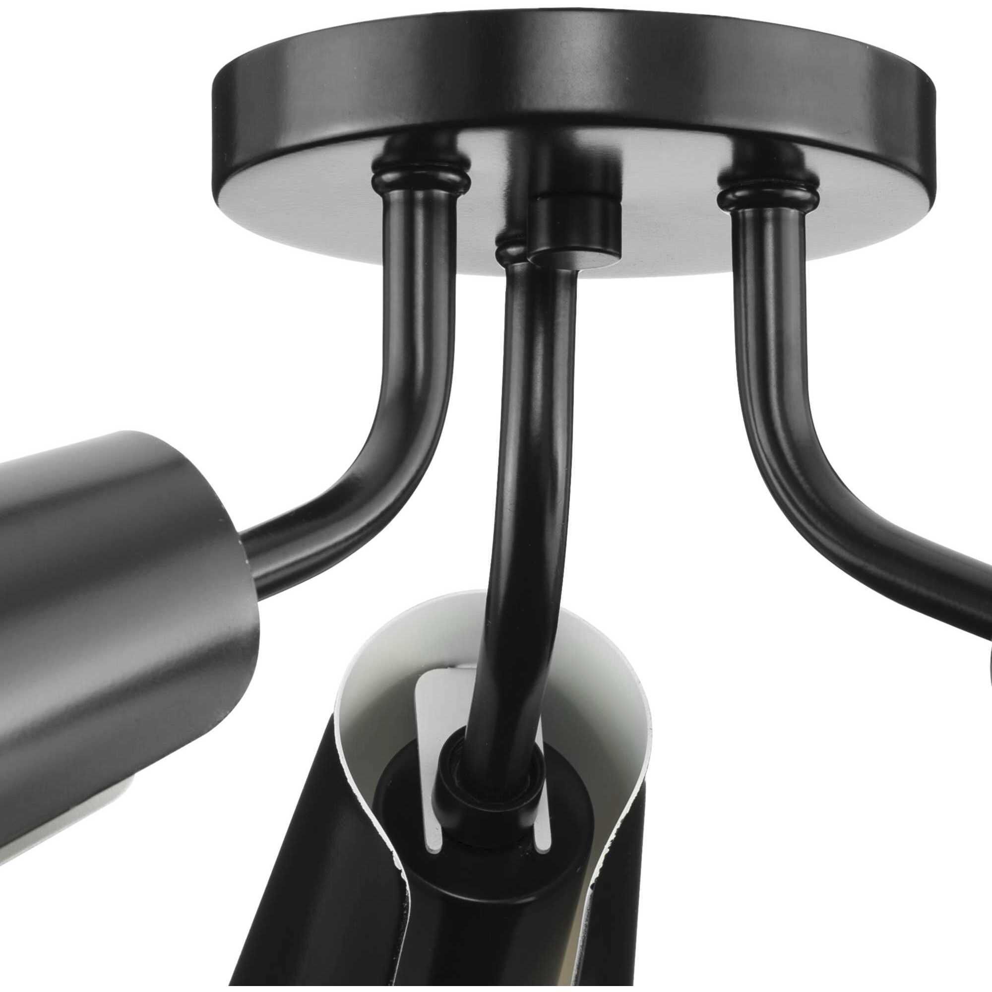 Cornett LED 24 inch Matte Black Semi-Flush Mount Ceiling Light