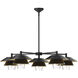 Alora Mood Tetsu 5 Light 38 inch Matte Black/Clear Glass Chandelier Ceiling Light