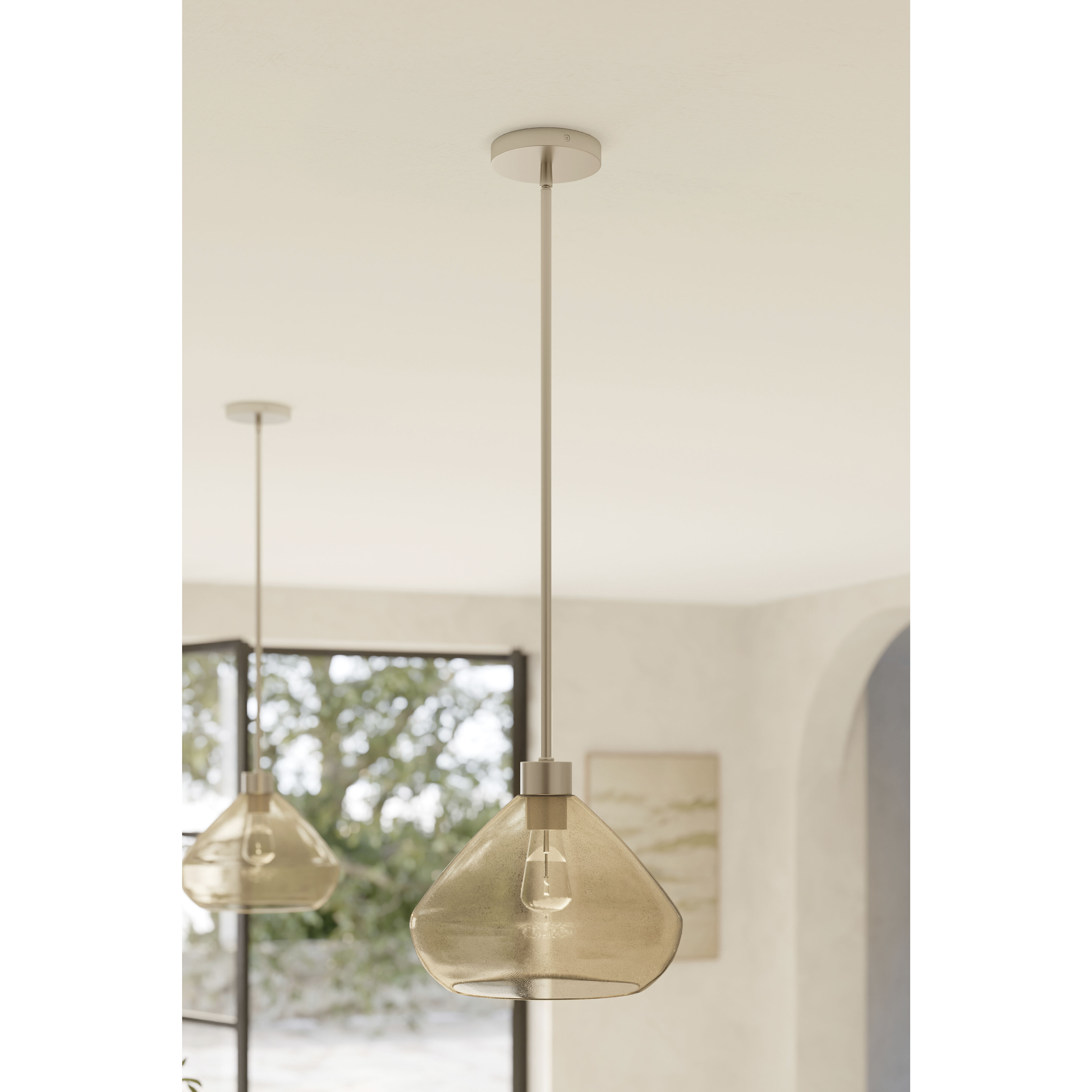 Elaris 1 Light 12.5 inch Brushed Nickel Pendant Ceiling Light