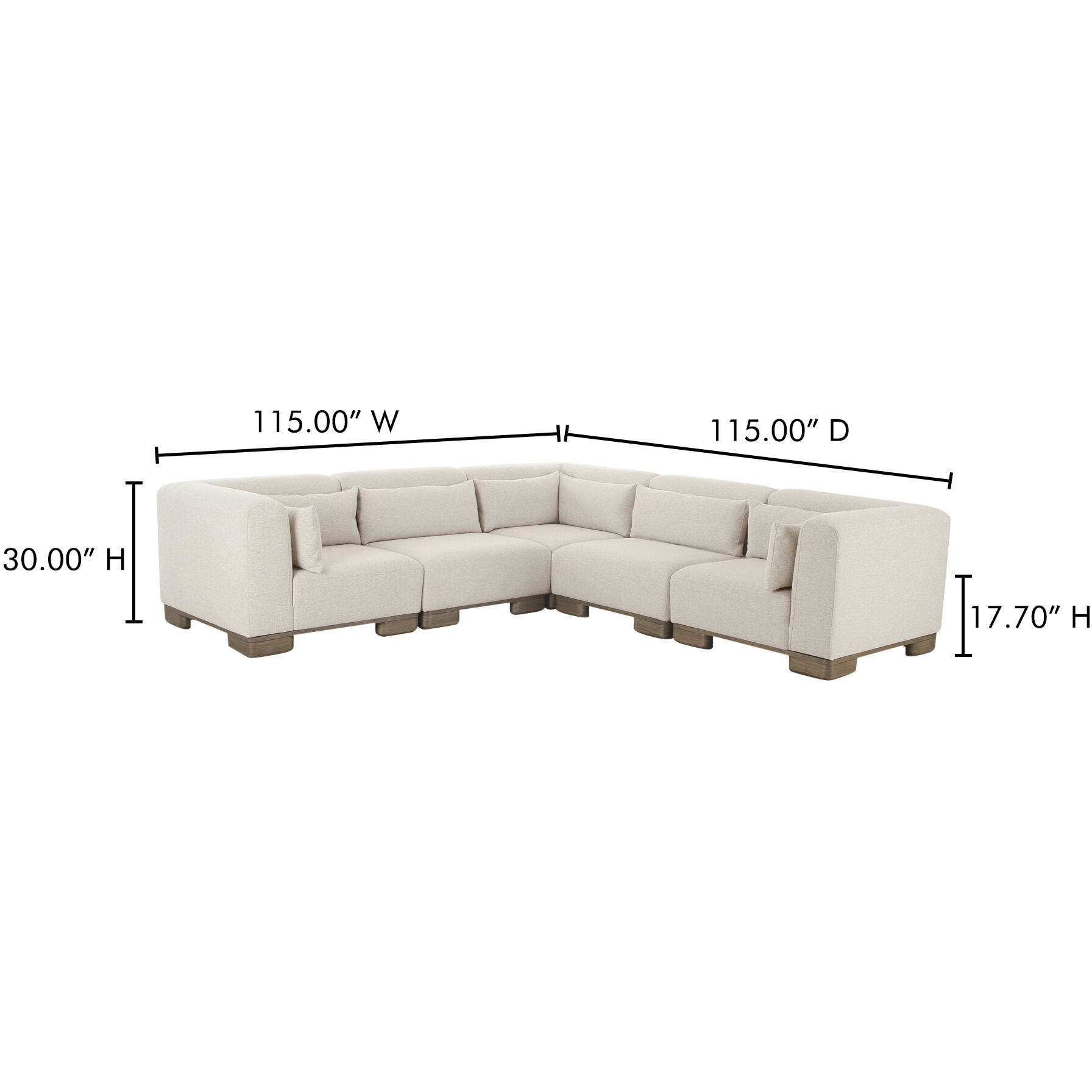 June Beige Modular Sectional, Classic L-Shaped