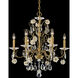 Signature Camellia 6 Light 25 inch Black with Antique Silver Chandelier Ceiling Light