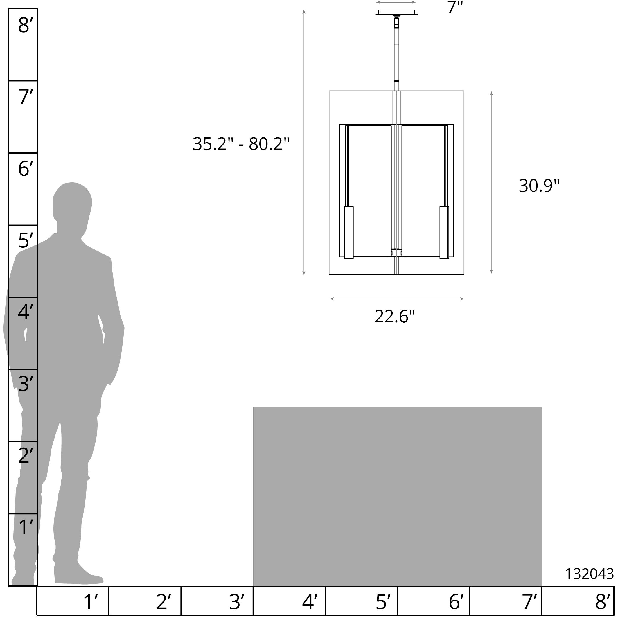 Summit 4 Light 22.6 inch Black Hanging Lantern Ceiling Light in Clear