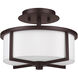 Wesley 2 Light 11 inch Bronze Semi-Flush Mount Ceiling Light