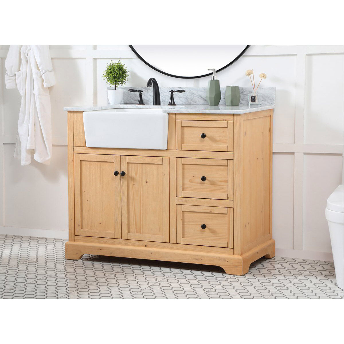 Franklin 42 X 22 X 34.75 inch Natural Wood Bathroom Vanity Cabinet
