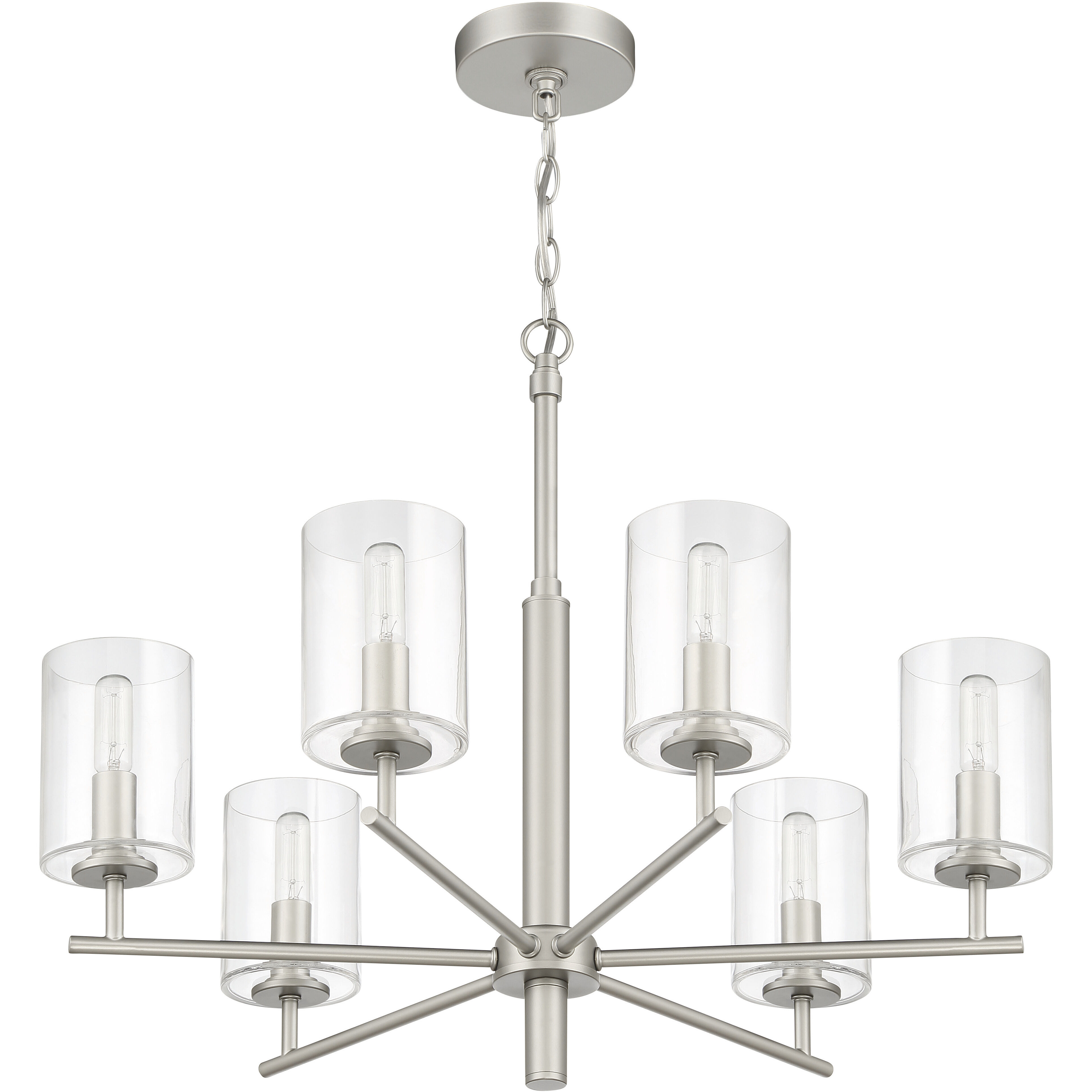 Hailie 6 Light 26 inch Satin Nickel Chandelier Ceiling Light