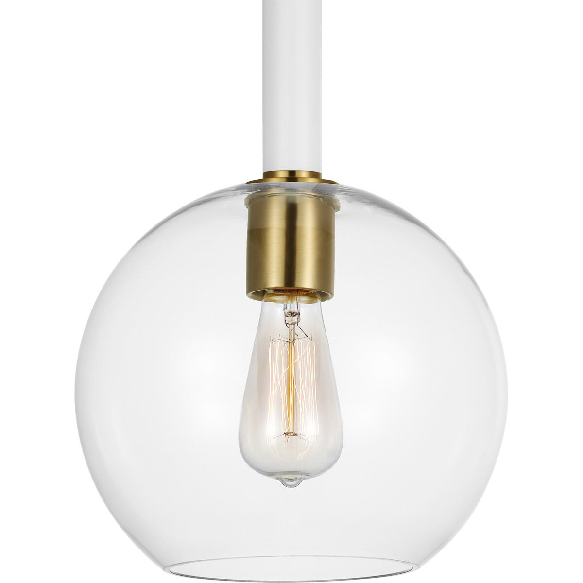 kate spade new york Monroe 1 Light 10.38 inch Burnished Brass Pendant Ceiling Light in Burnished Brass / Gloss White