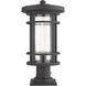 Jordan 1 Light 19.75 inch Oil Rubbed Bronze Outdoor Pier Mounted Fixture in 7.25