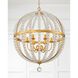 Roxy 6 Light 22 inch Antique Gold Chandelier Ceiling Light