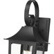 Gannon 1 Light 17.25 inch Black Outdoor Wall Light