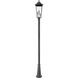 Gannon 3 Light 125.5 inch Black Outdoor Post Mounted Fixture in G9