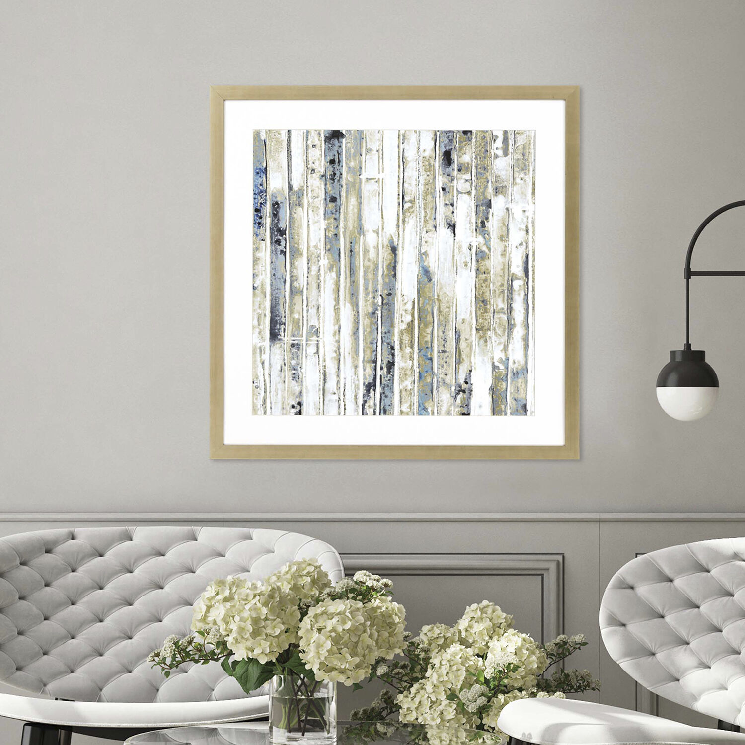 Visionaire Multi and Turquoise and Yellow and White Framed Art