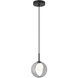 Delcia LED 3.13 inch Black Pendant Ceiling Light in Black and Smoke