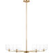Drew & Jonathan Lochdale 6 Light 33.88 inch Satin Brass Chandelier Ceiling Light, Large