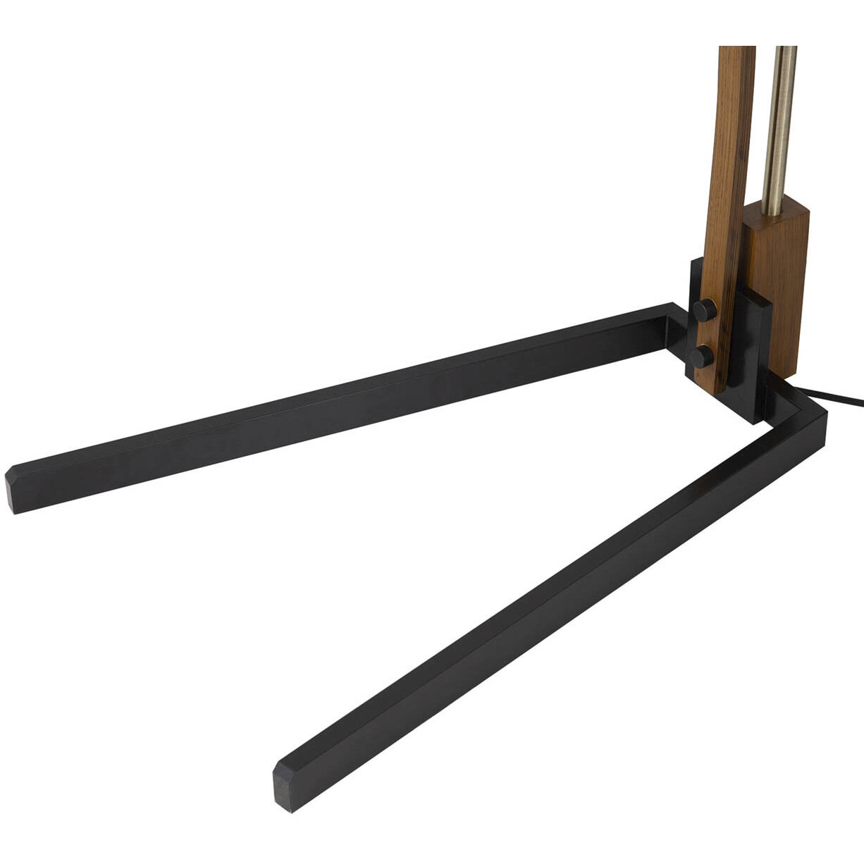 Melmar 80 inch 100.00 watt Walnut and Weathered Brass with Black Arc Floor Lamp Portable Light