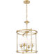 Katerina 4 Light 16 inch Rubbed Brass Chandelier Ceiling Light