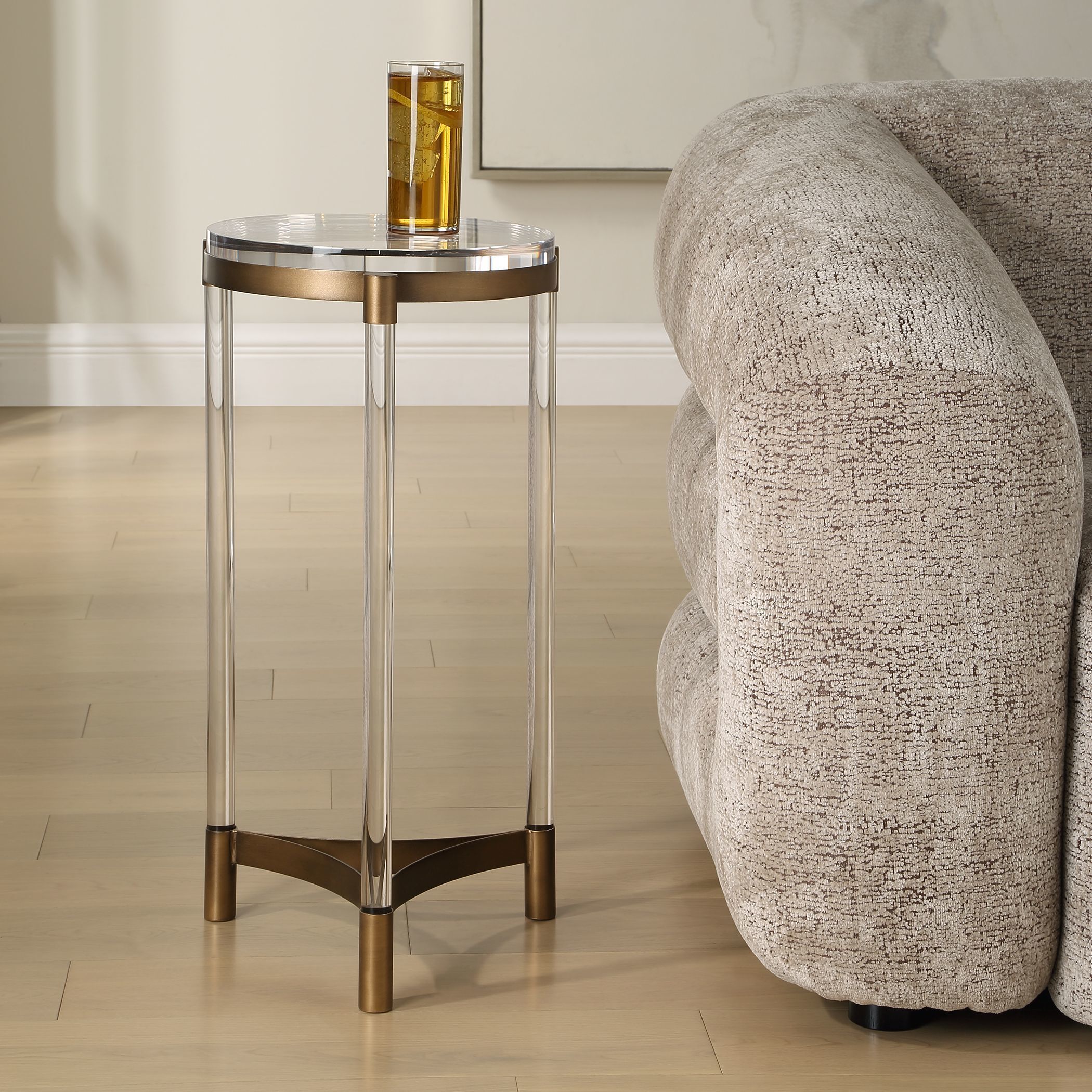 Pereira 24.88 X 13.13 inch Bronze and Clear Acrylic Accent Table
