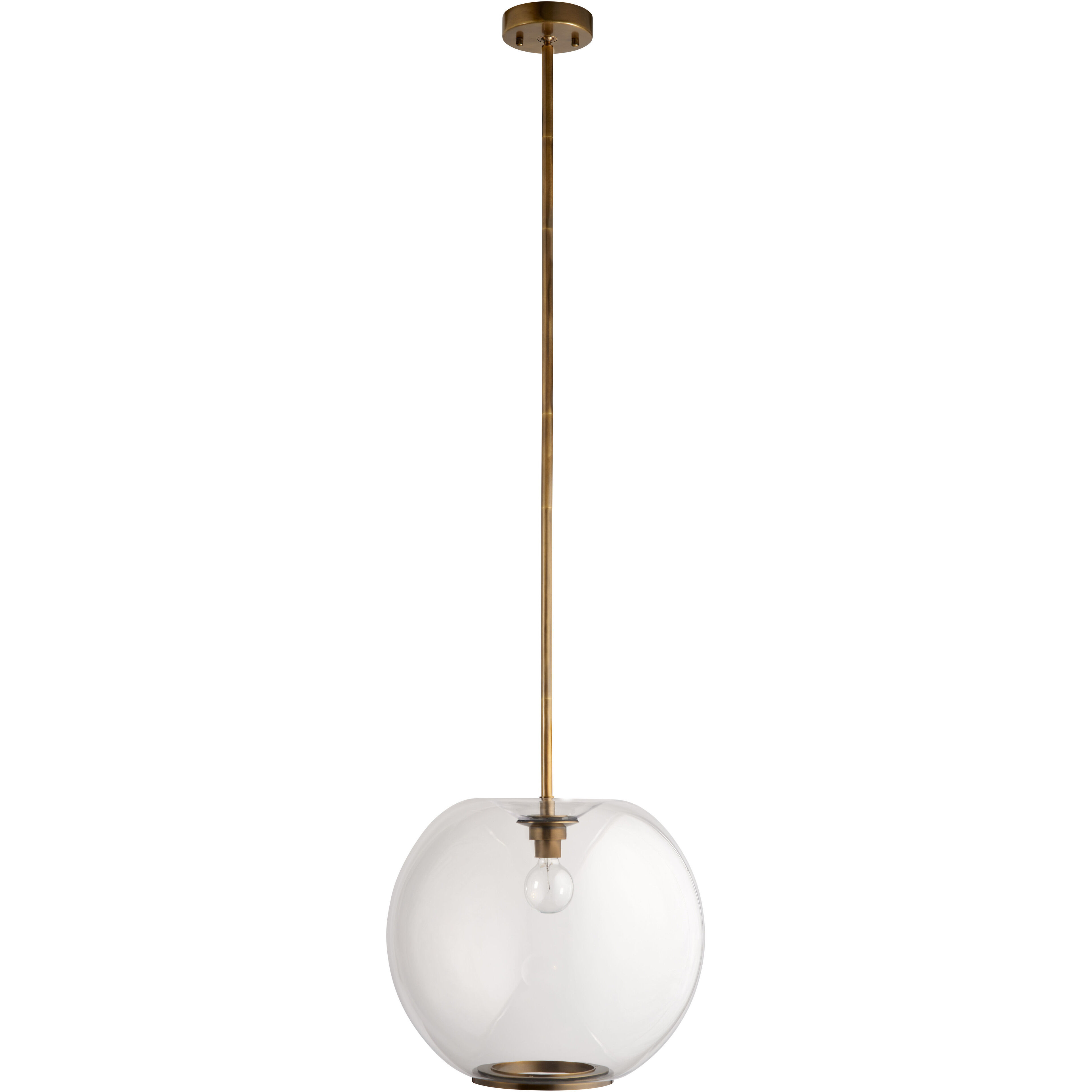Helium 1 Light 19.5 inch Brass Pendant Ceiling Light