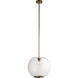 Helium 1 Light 19.5 inch Brass Pendant Ceiling Light