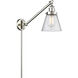 Small Cone 21 inch 3.50 watt Satin Nickel Swing Arm Wall Light, Franklin Restoration