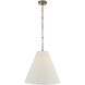 Thomas O'Brien Goodman 1 Light 18 inch Antique Nickel Hanging Shade Ceiling Light in Linen, Medium