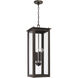 Hunt 4 Light 11 inch Oiled Bronze Outdoor Hanging Lantern
