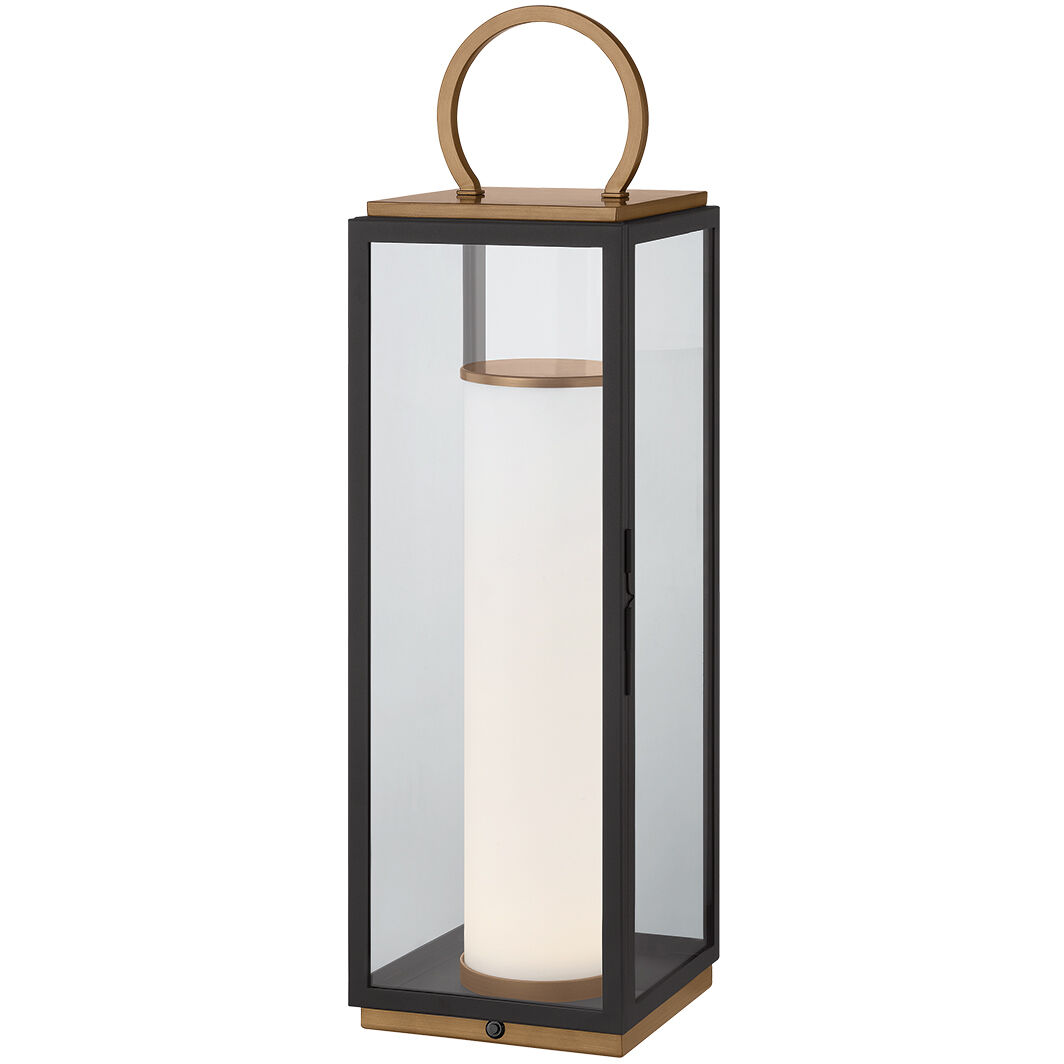 Gareth 29 inch 3.00 watt Patina Brass/Textured Black Outdoor Rechargeable Table Lamp