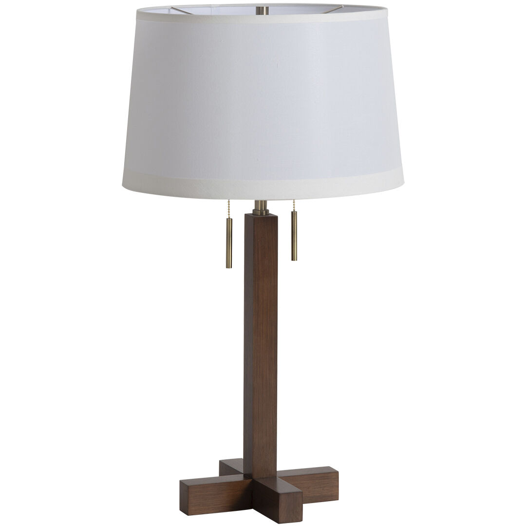 Swiss Cross 29 inch 23.00 watt Dark Walnut and Weathered Brass Table Lamp Portable Light
