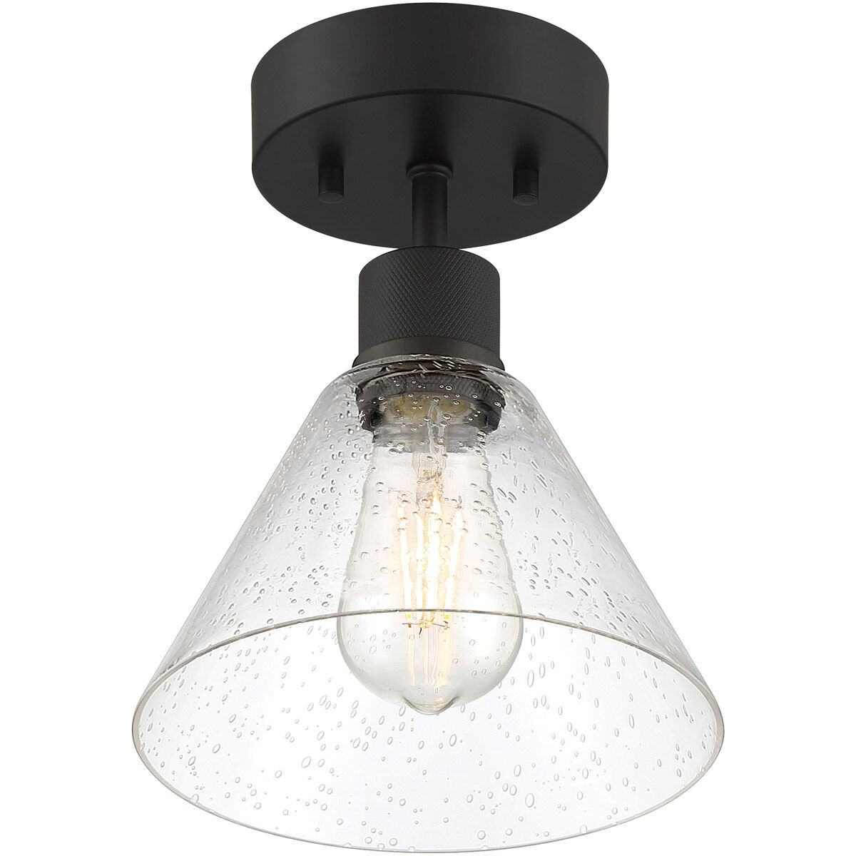 Port Nine LED 8 inch Matte Black Semi-Flush Ceiling Light