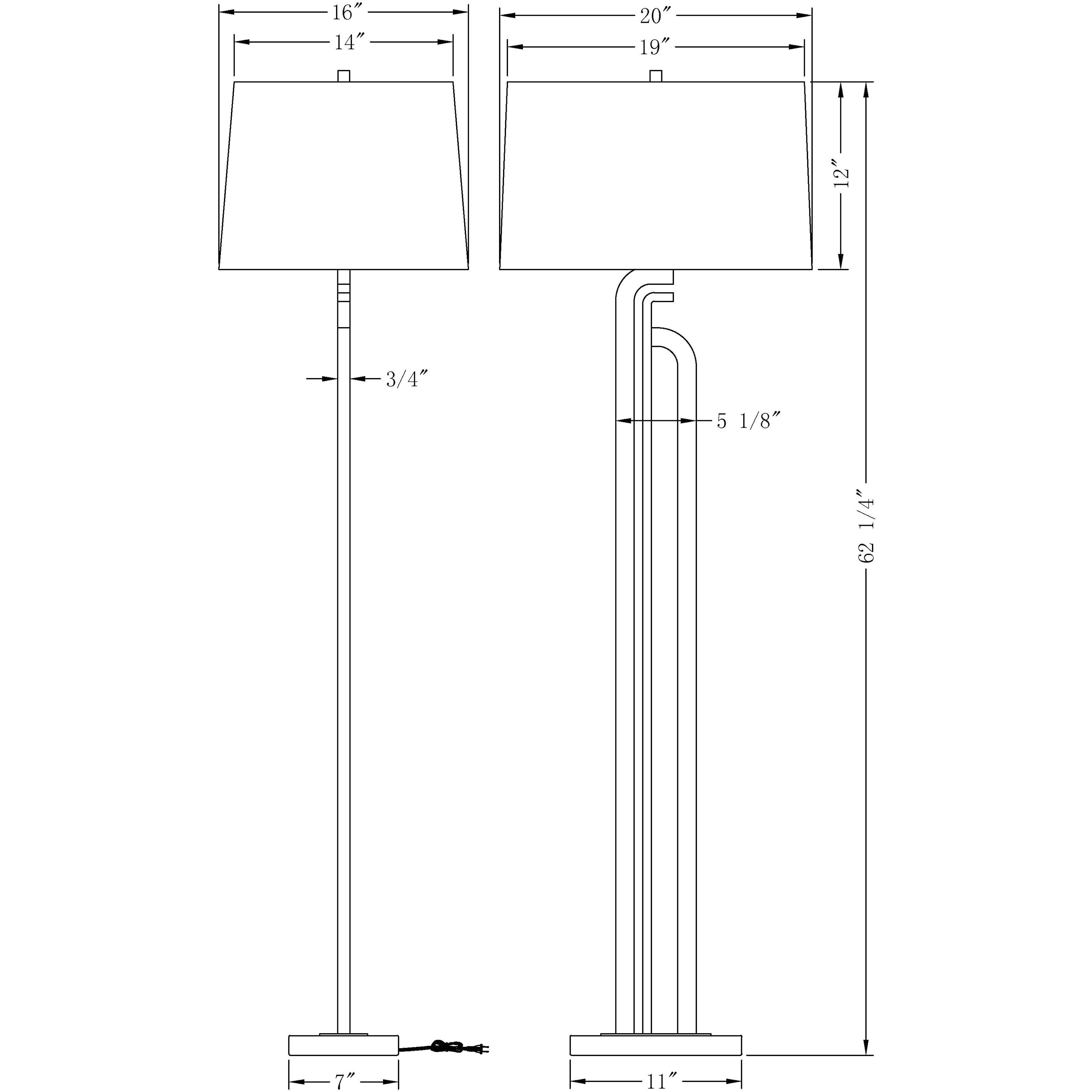 Caspian 62.25 inch 150.00 watt Antique Brass Floor Lamp Portable Light