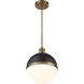 Vorey 1 Light 13 inch Coal And Oxidized Aged Brass Pendant Ceiling Light, Outdoor