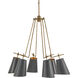 Jean-Louis 6 Light 30 inch Old Brass and Marbella Black and Contemporary Gold Leaf Chandelier Ceiling Light