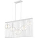 Contour 5 Light 45.75 inch White Linear Chandelier Ceiling Light